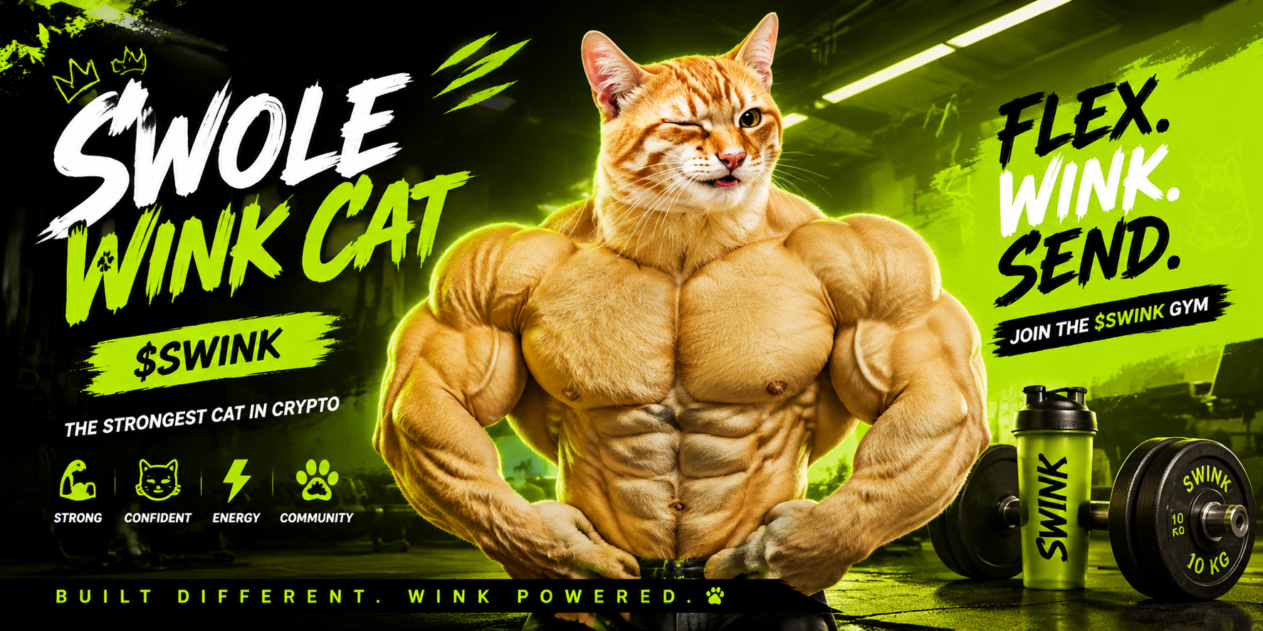 Swole Wink Cat banner